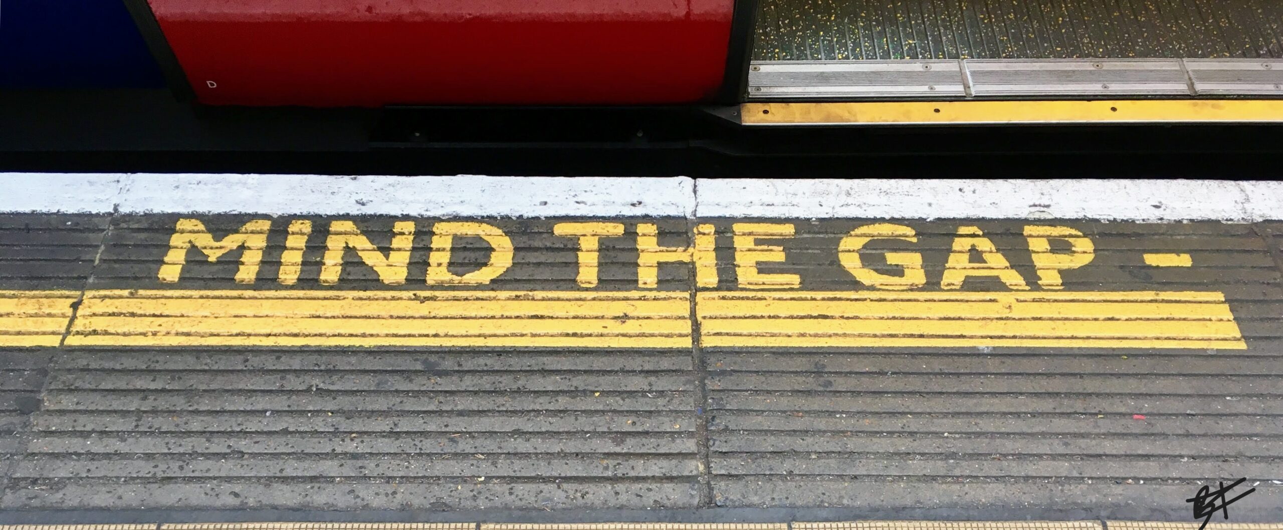 London Underground reminding to mind the gap in personal and professional development 