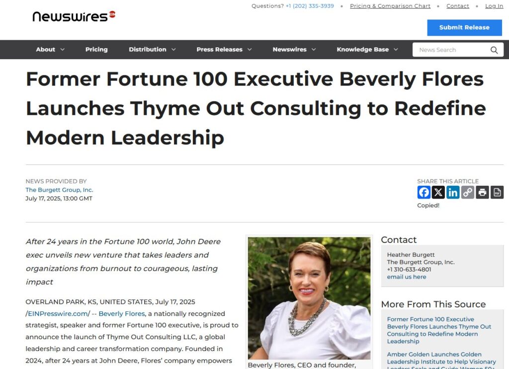 Beverly Flores Thyme Out Consulting Leadership 